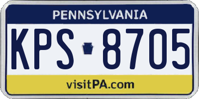 PA license plate KPS8705