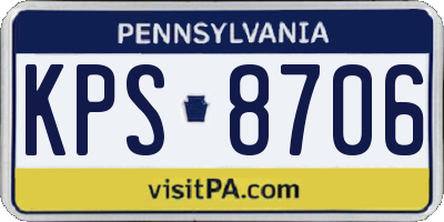PA license plate KPS8706