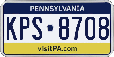PA license plate KPS8708