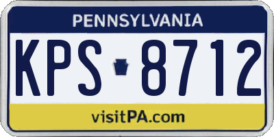 PA license plate KPS8712