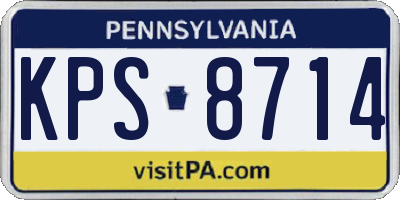 PA license plate KPS8714