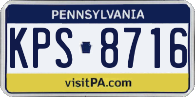 PA license plate KPS8716