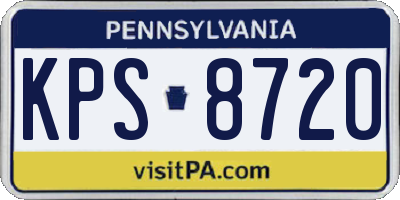PA license plate KPS8720