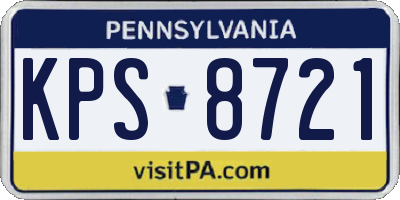 PA license plate KPS8721