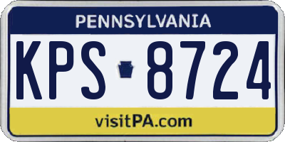 PA license plate KPS8724