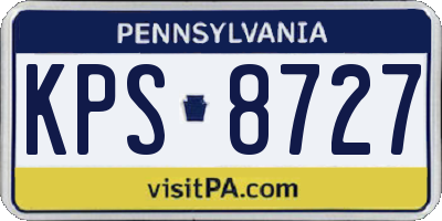 PA license plate KPS8727
