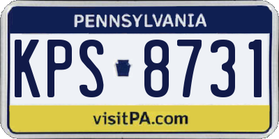 PA license plate KPS8731