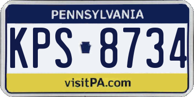PA license plate KPS8734