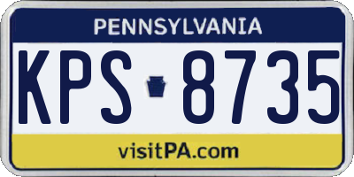 PA license plate KPS8735