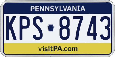 PA license plate KPS8743