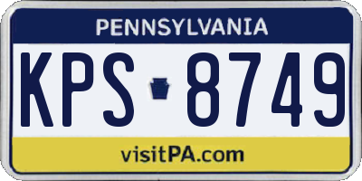 PA license plate KPS8749