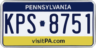 PA license plate KPS8751