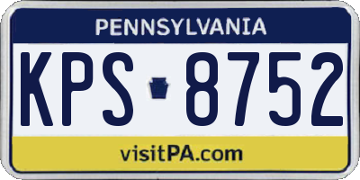 PA license plate KPS8752