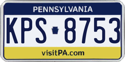 PA license plate KPS8753