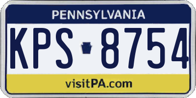 PA license plate KPS8754