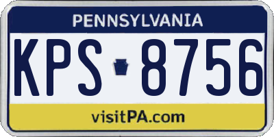 PA license plate KPS8756