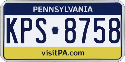 PA license plate KPS8758