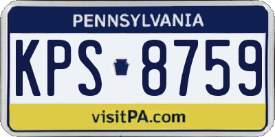 PA license plate KPS8759