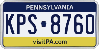 PA license plate KPS8760