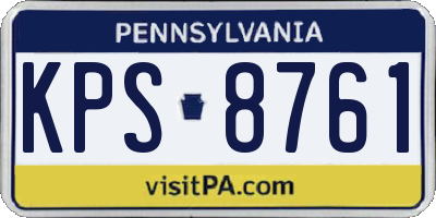 PA license plate KPS8761