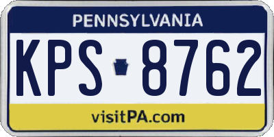 PA license plate KPS8762