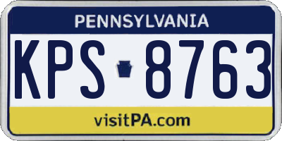PA license plate KPS8763