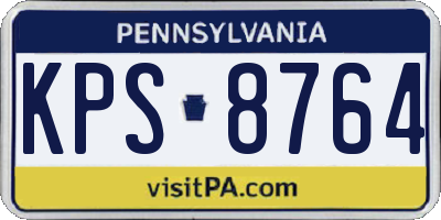 PA license plate KPS8764