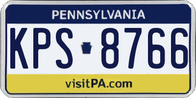 PA license plate KPS8766