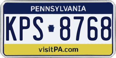 PA license plate KPS8768