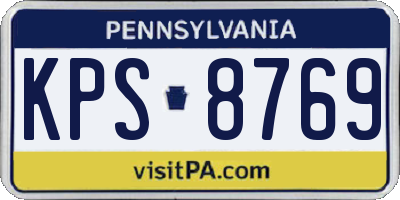 PA license plate KPS8769