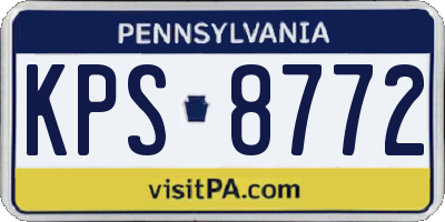 PA license plate KPS8772