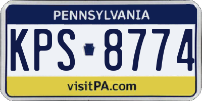 PA license plate KPS8774