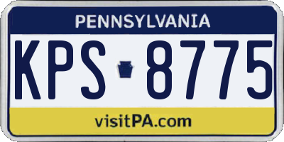 PA license plate KPS8775