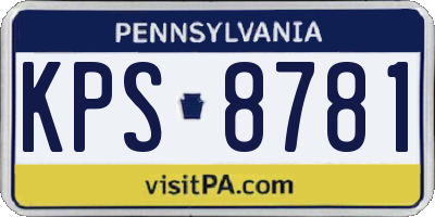 PA license plate KPS8781