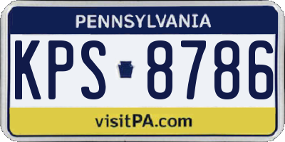 PA license plate KPS8786