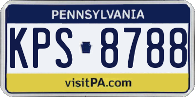 PA license plate KPS8788