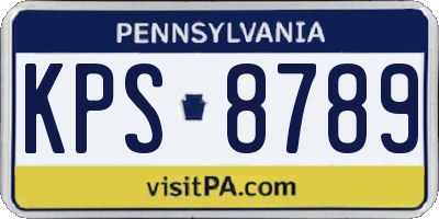 PA license plate KPS8789