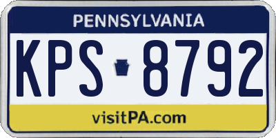PA license plate KPS8792