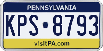 PA license plate KPS8793