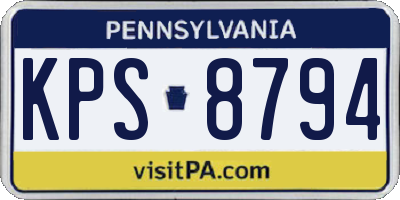 PA license plate KPS8794