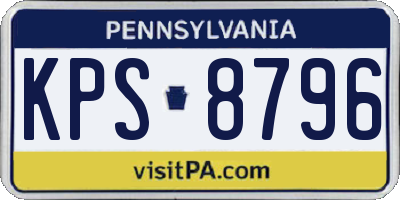 PA license plate KPS8796