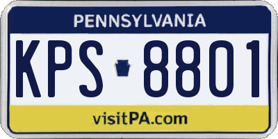 PA license plate KPS8801
