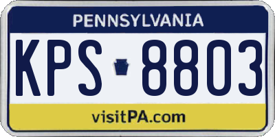 PA license plate KPS8803