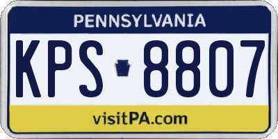 PA license plate KPS8807
