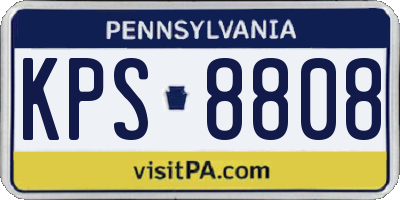 PA license plate KPS8808