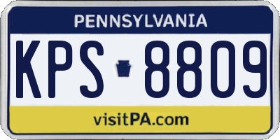 PA license plate KPS8809