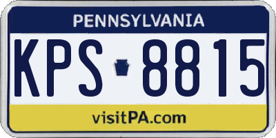 PA license plate KPS8815