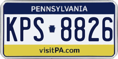 PA license plate KPS8826