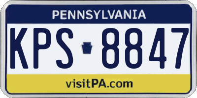 PA license plate KPS8847