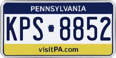 PA license plate KPS8852